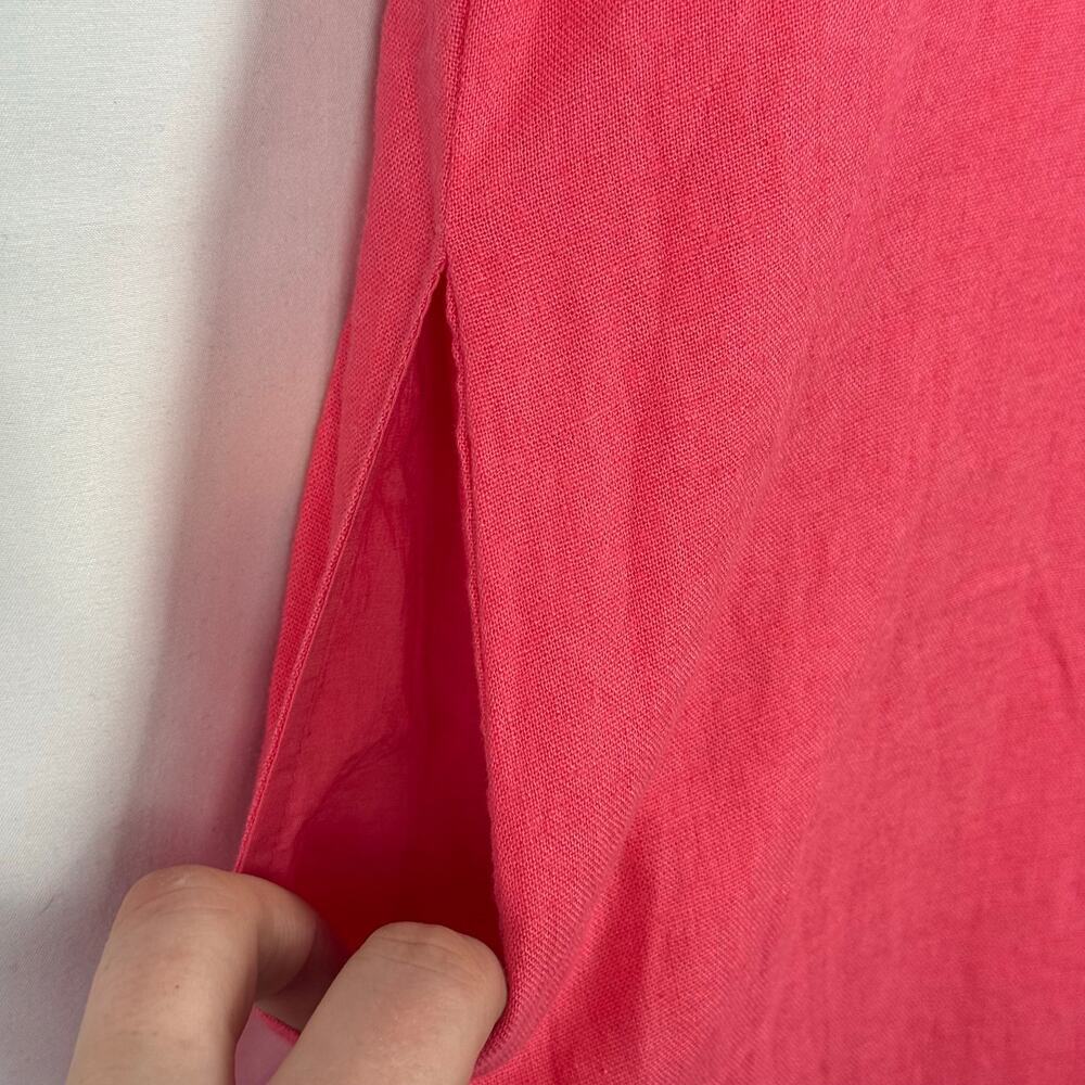 A New Day Cotton Linen Blend Pink High Neck A Line Mini Shift Dress NWT Size XXL - Picture 8 of 13
